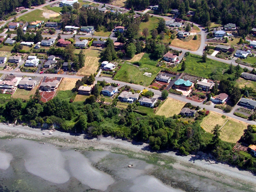 Two parcels in the middle of the picture