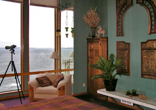The master bedroom is designed for living