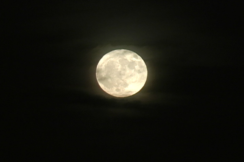 The full moon shining down on Terra Luna