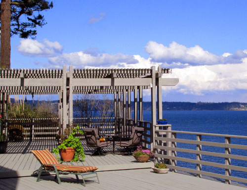Looking toward the pergola