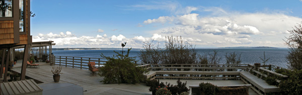 Looking across the deck