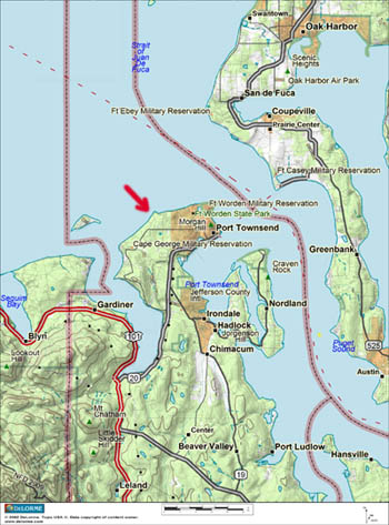 General map with arrow to McCurdy Point