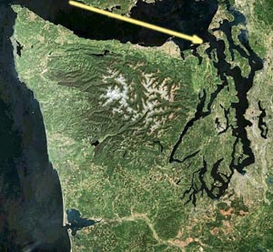 The arrow points to Port Townsend