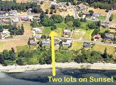 Aerial of two lots for sale